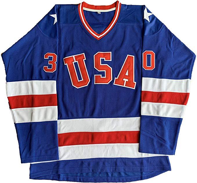 1980 Miracle On Ice Team USA Jim Craig Hockey Jersey